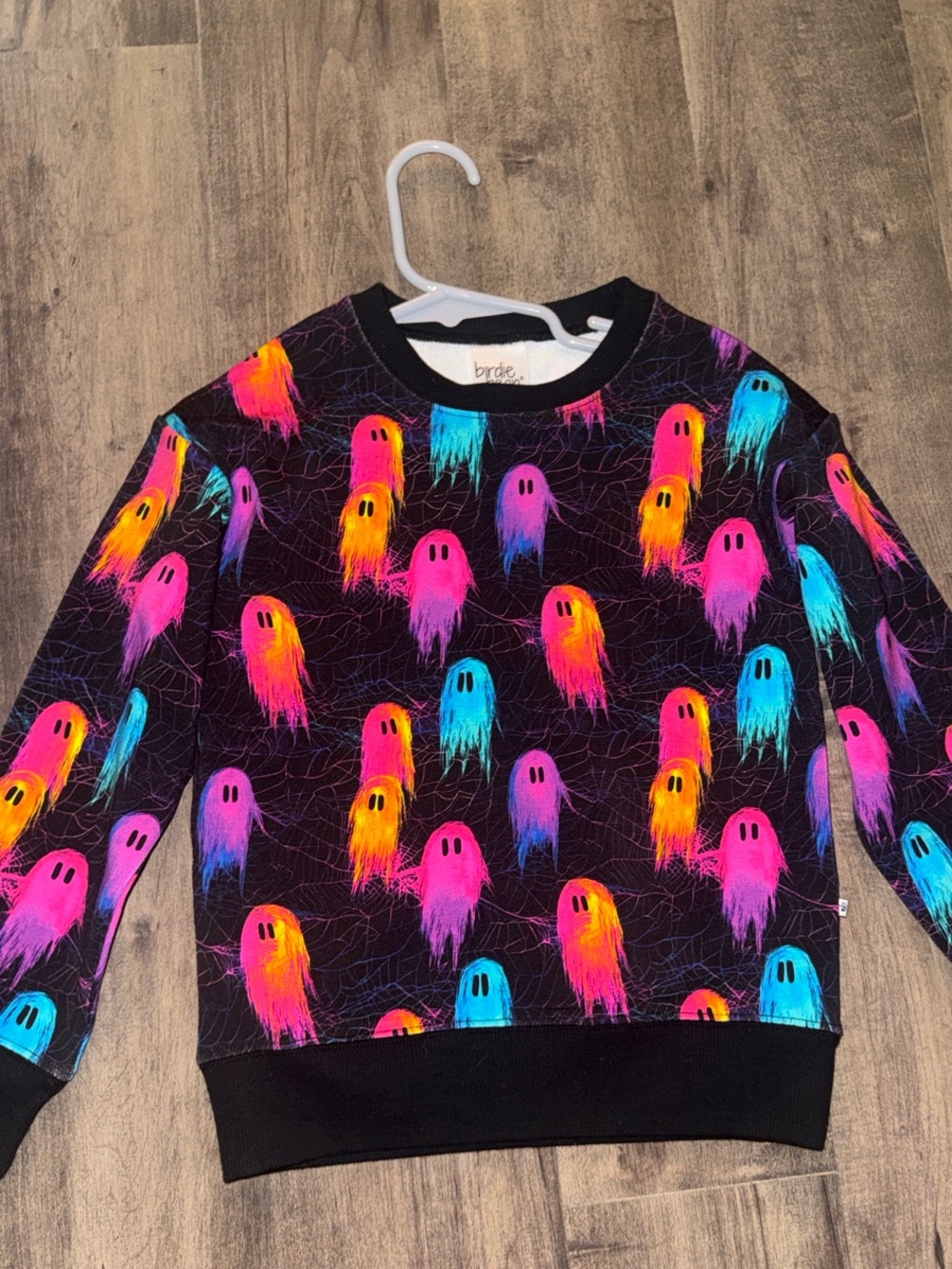 Birdie Bean Neon Ghost Halloween Pullover Crewneck 3/4T NWOT